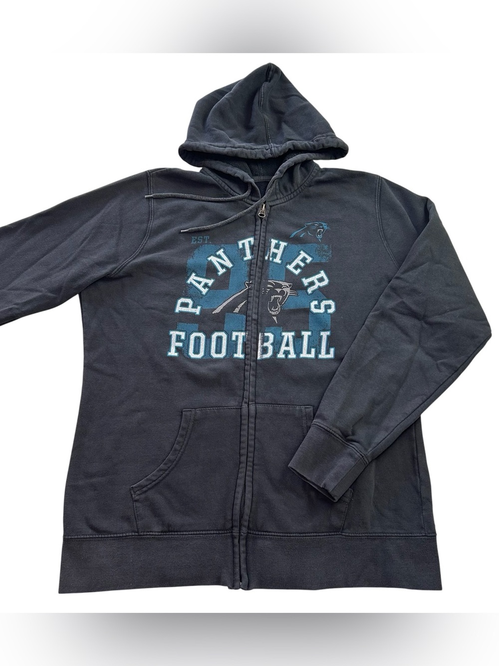 Carolina Panthers NFL Team Apparel Y2K Women’s Full-Zip Jacket Hooded Black sz L